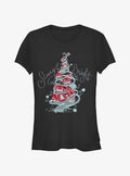 spooky holiday Scary Bright Tree Girls T-Shirt