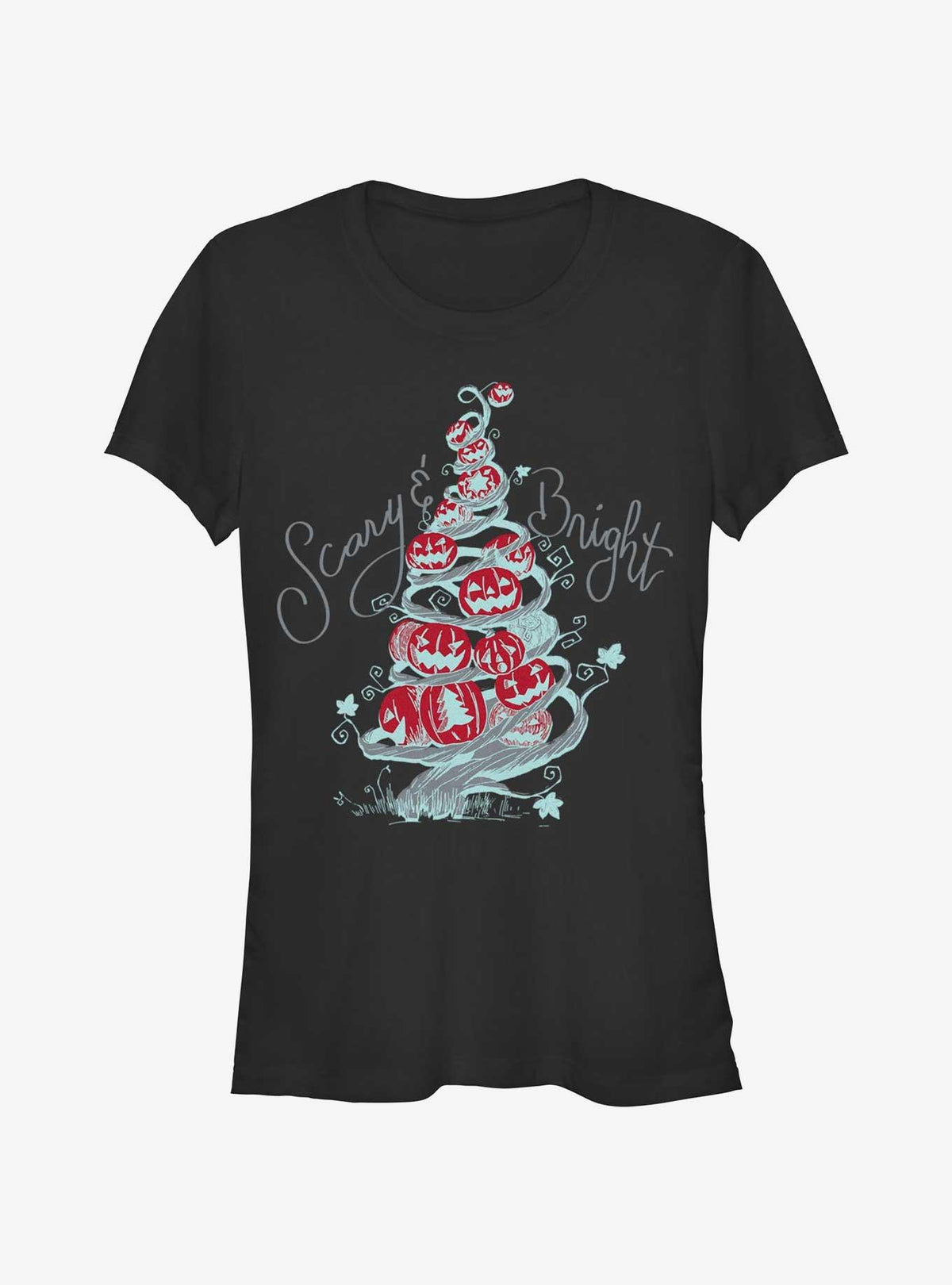 spooky holiday Scary Bright Tree Girls T-Shirt