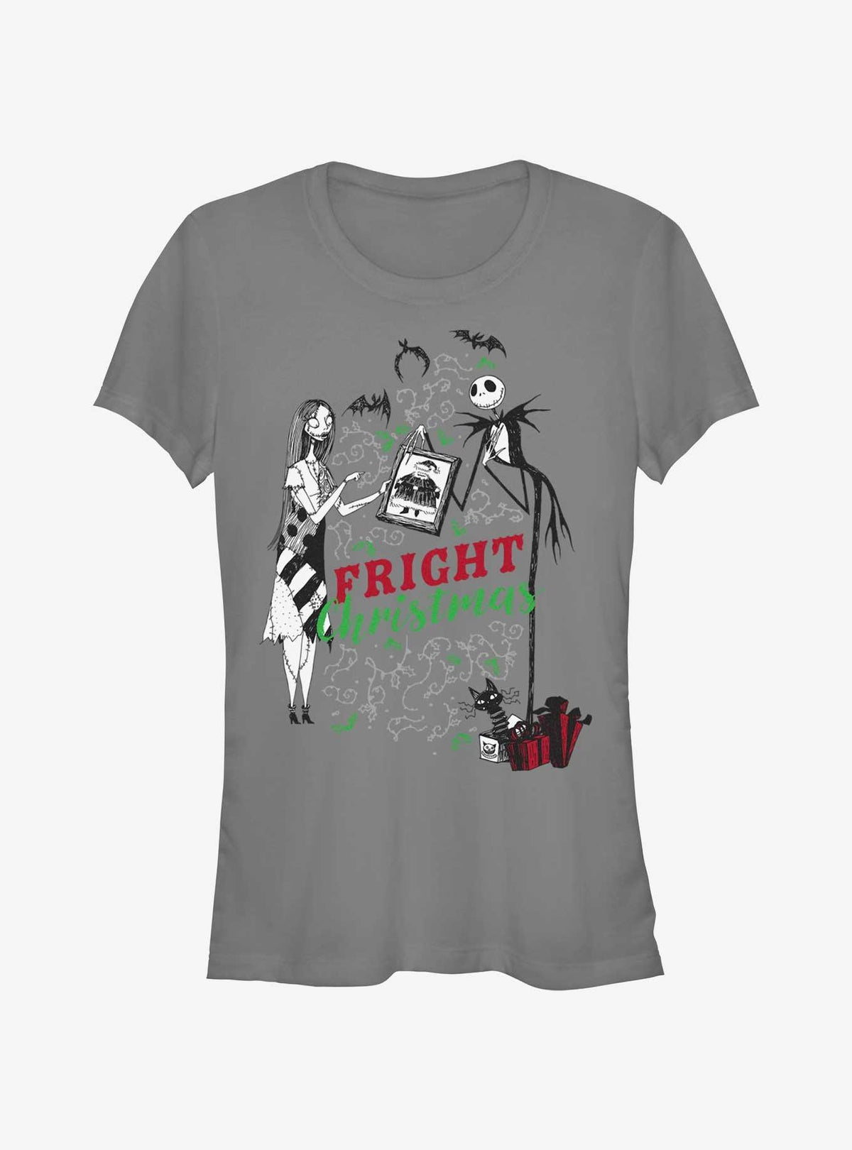 spooky holiday Fright Christmas Jack Sally Girls T-Shirt