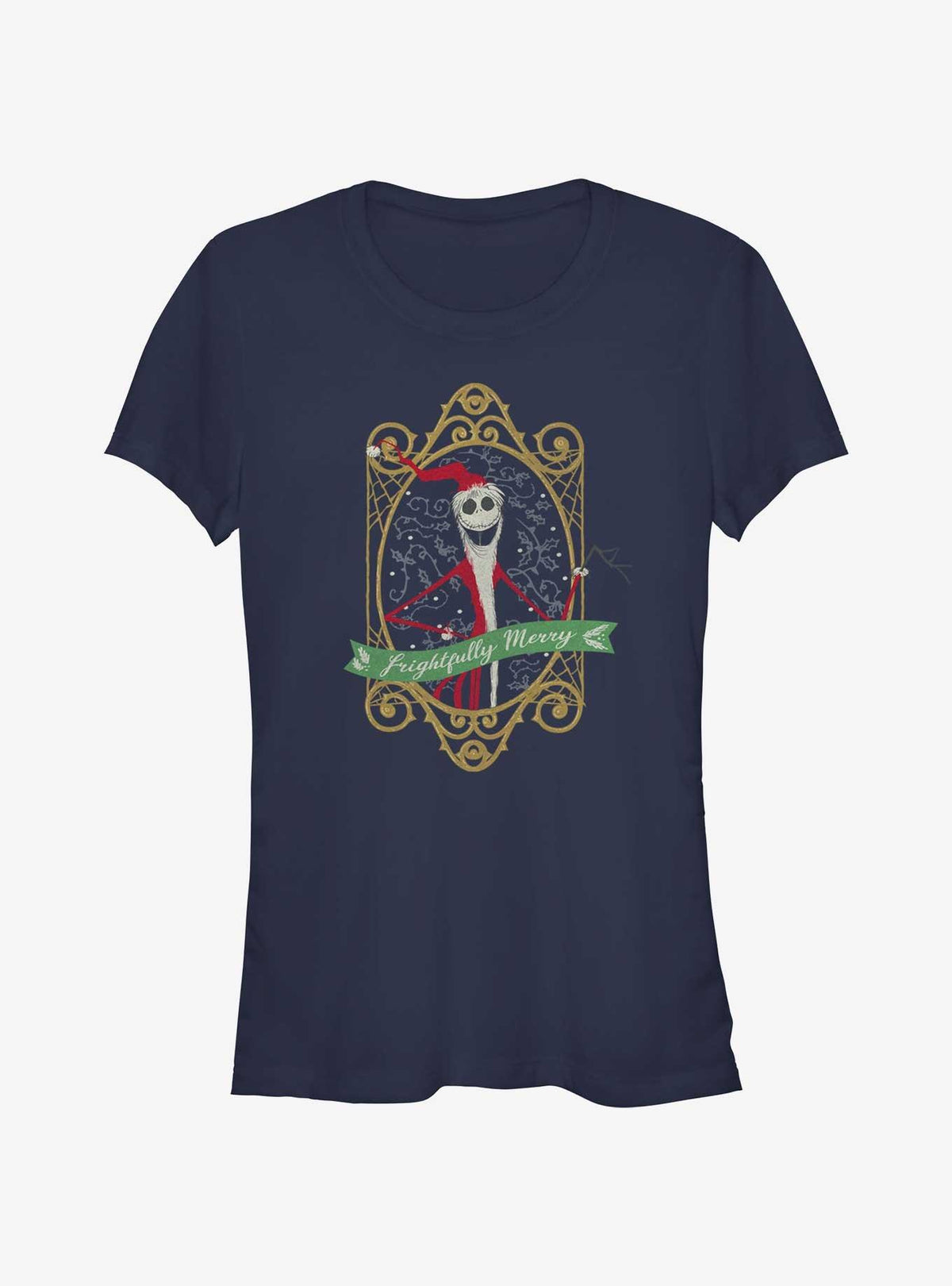 spooky holiday Frightfully Merry Jack Girls T-Shirt