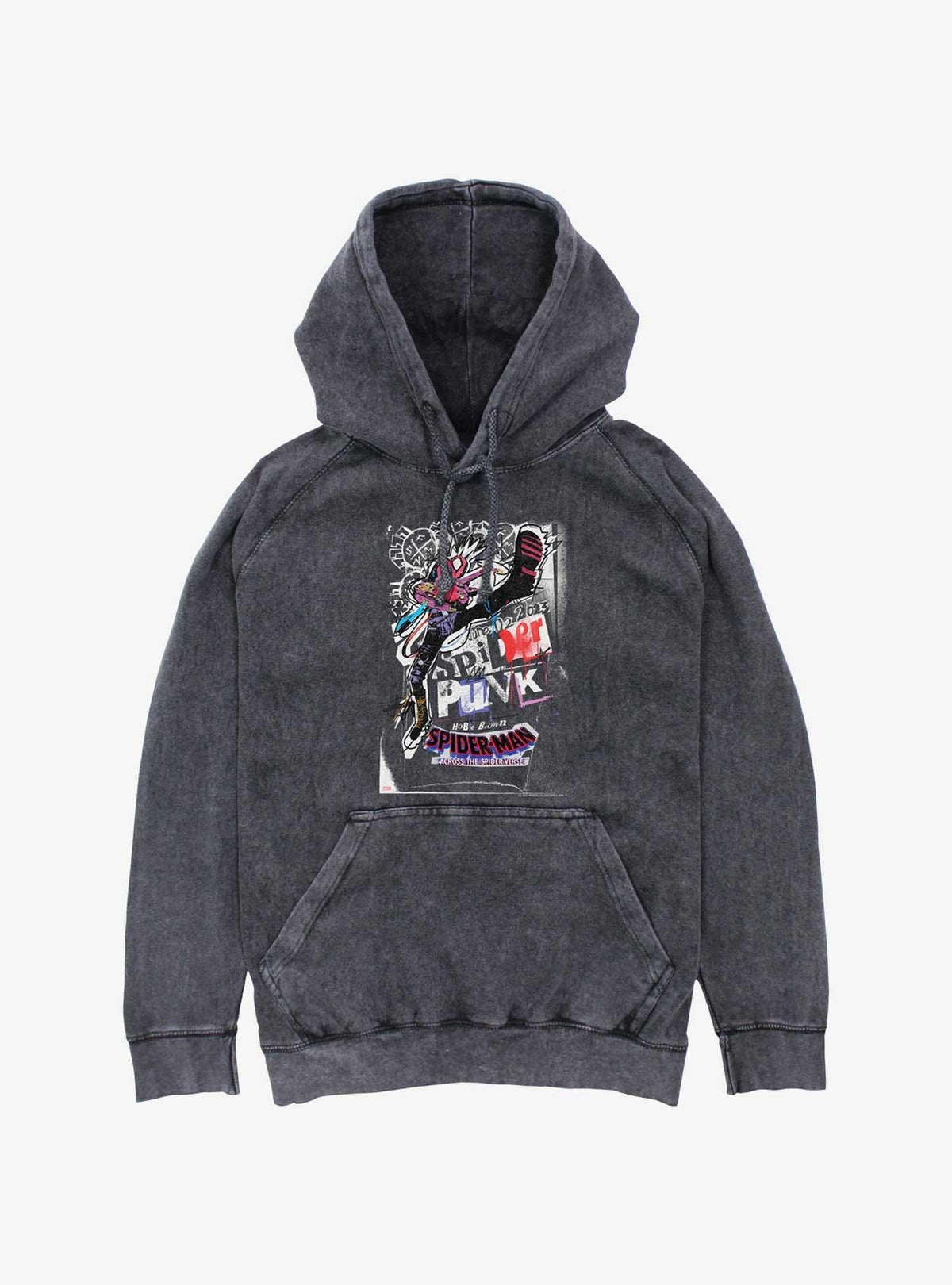 web hero Across The Spider-Verse Spider-Punk Poster Mineral Wash Hoodie