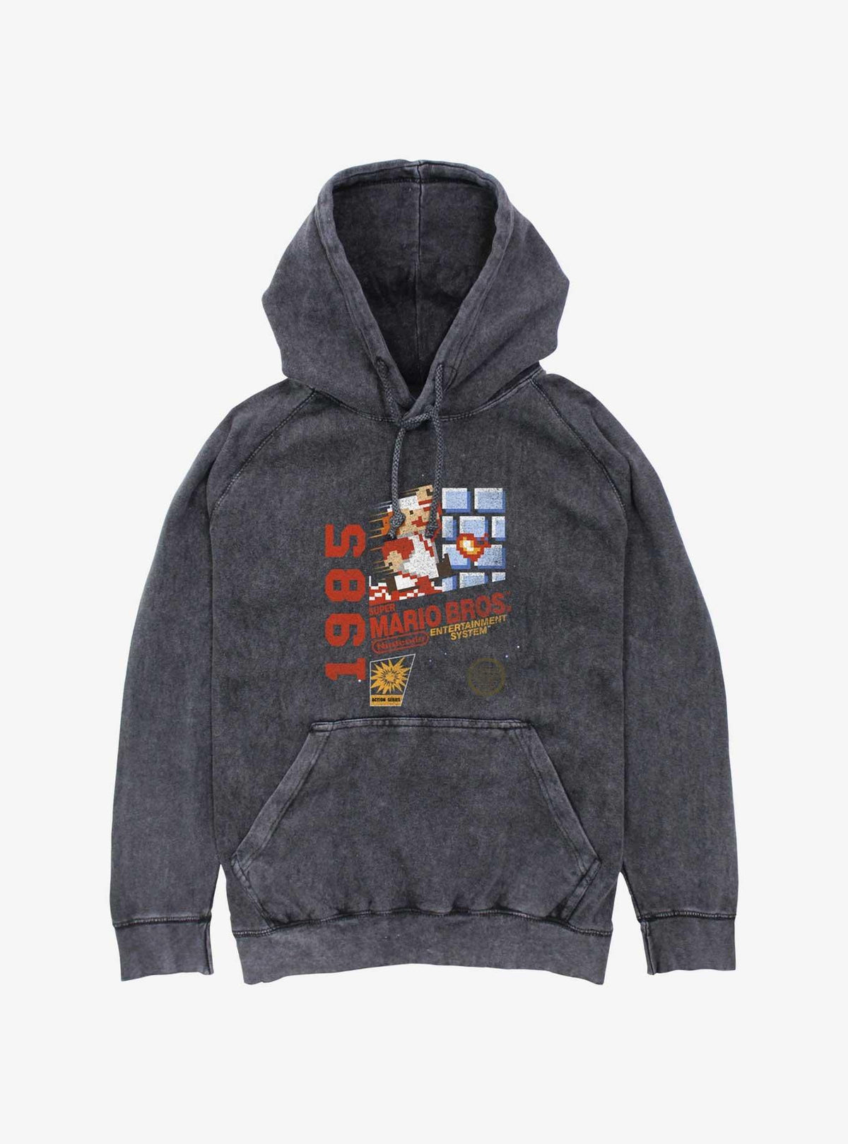 retro platform gamer Bros 1985 Vintage Mineral Wash Hoodie