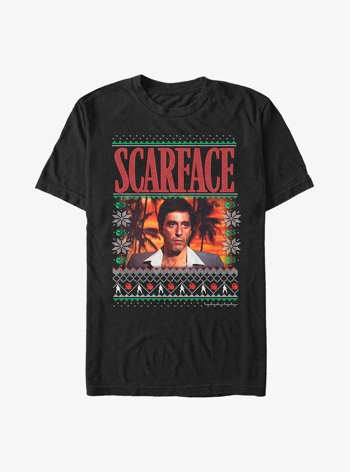 Scarface Tony Montana Ugly Christmas T-Shirt 2