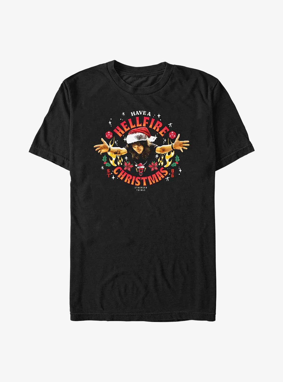 Stranger Things Hellfire Christmas Santa Eddie Big Tall T-Shirt