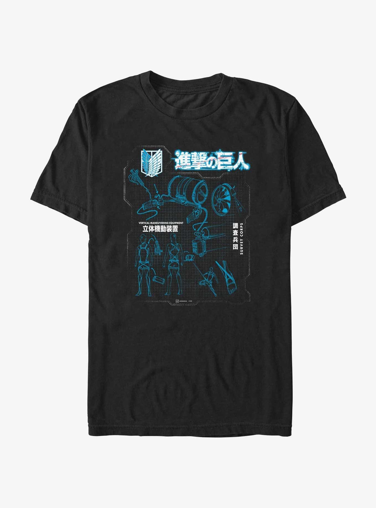 dark fantasy anime Maneuver Gear Blueprint T-Shirt