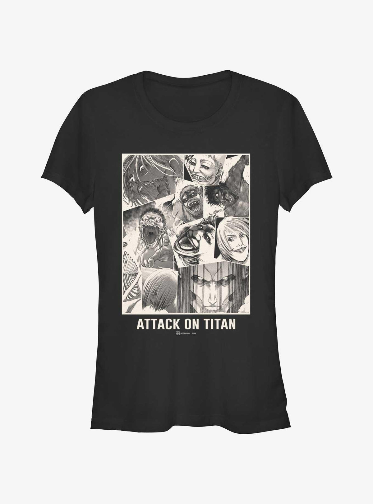 dark fantasy anime Titan Collage Girls T-Shirt