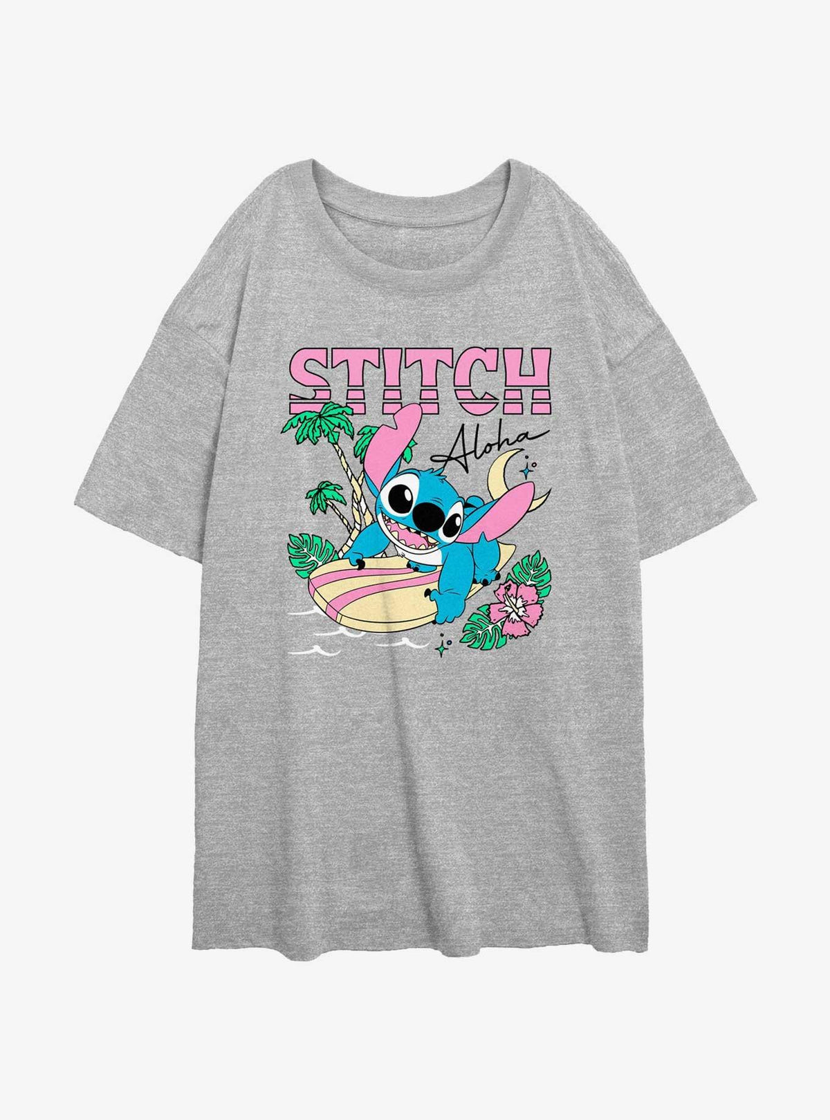 island alien duo Aloha cute blue alien Girls Oversized T-Shirt 2