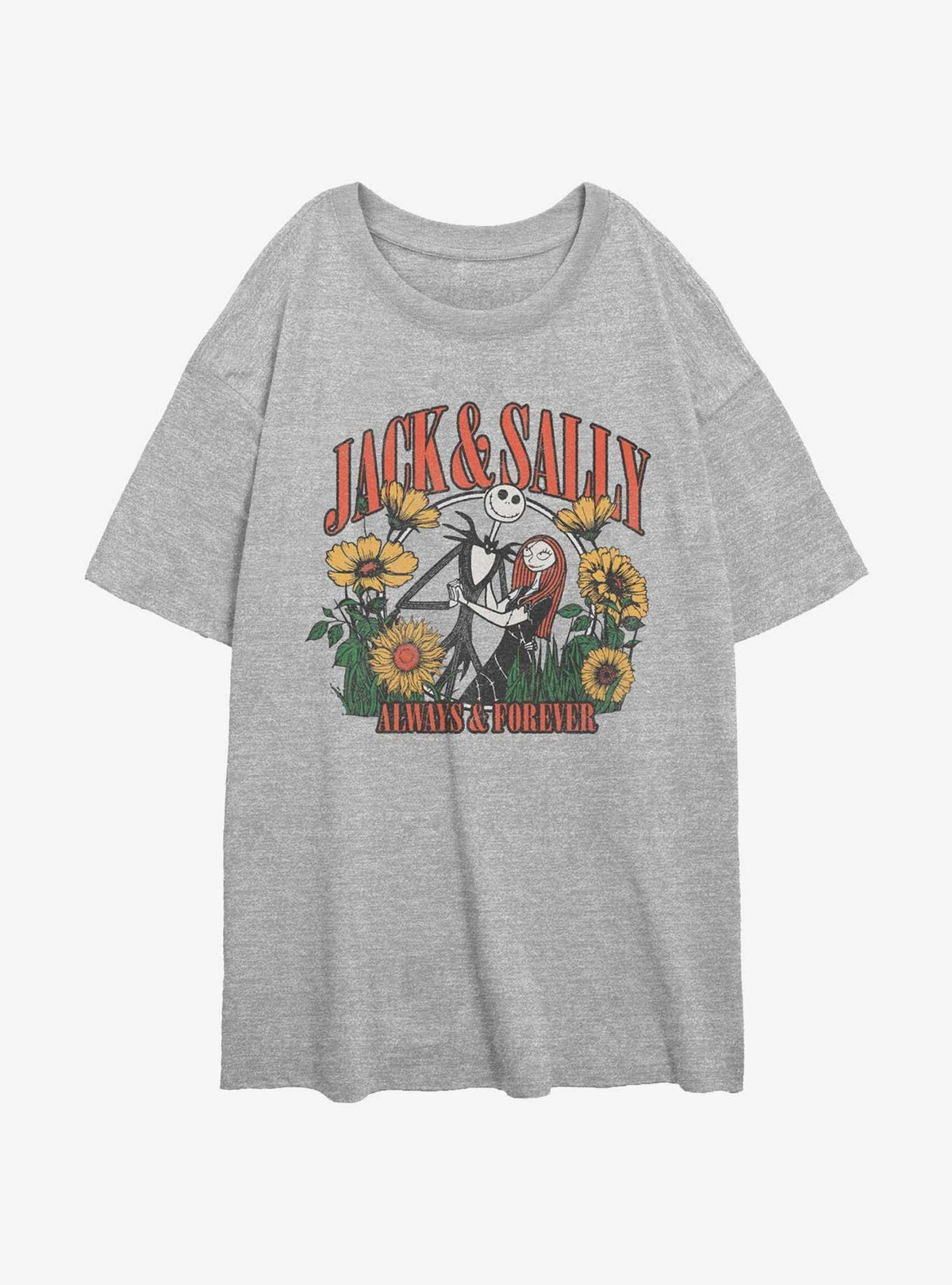 spooky holiday Jack Sally Always Forever Girls Oversized T-Shirt