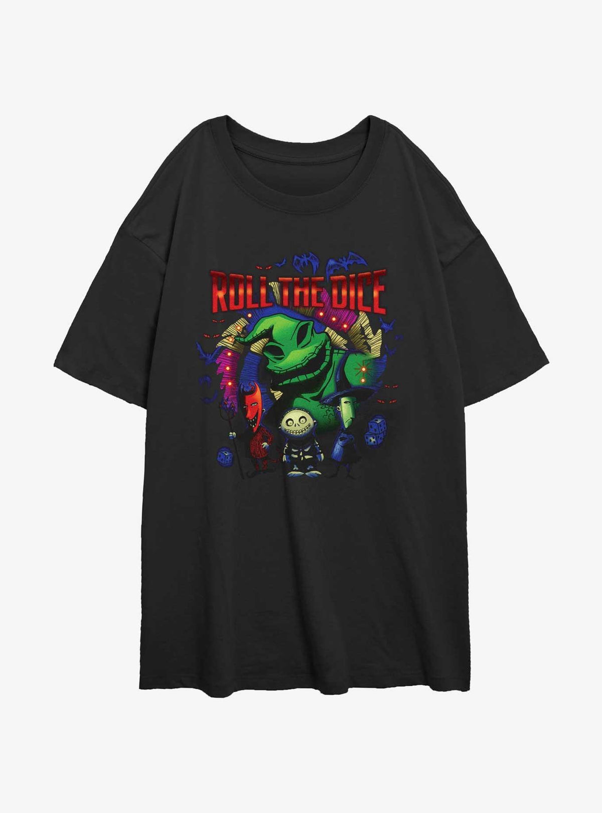 spooky holiday Oogie Dice Girls Oversized T-Shirt