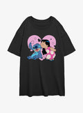island alien duo Valentines Kisses Girls Oversized T-Shirt