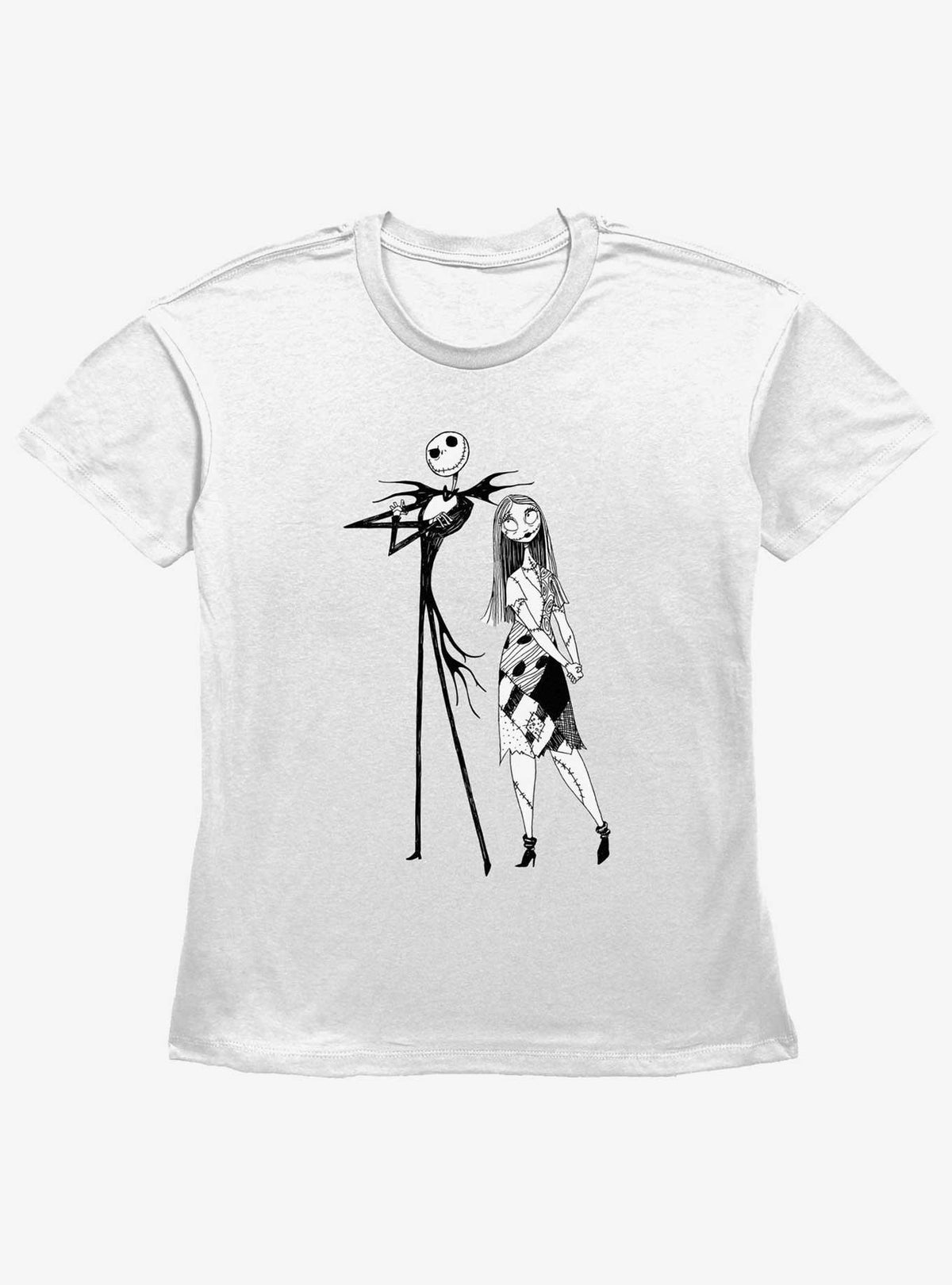 spooky holiday Jack and Sally Girls Straight Fit T-Shirt