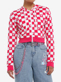 fashion doll Gingham Girls Crop Hoodie