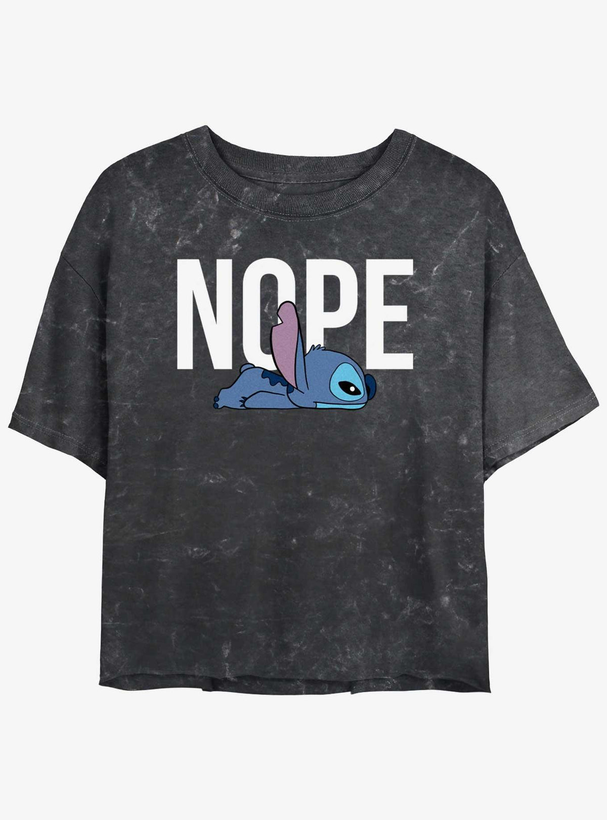 island alien duo Nope cute blue alien Girls Mineral Wash Crop T-Shirt