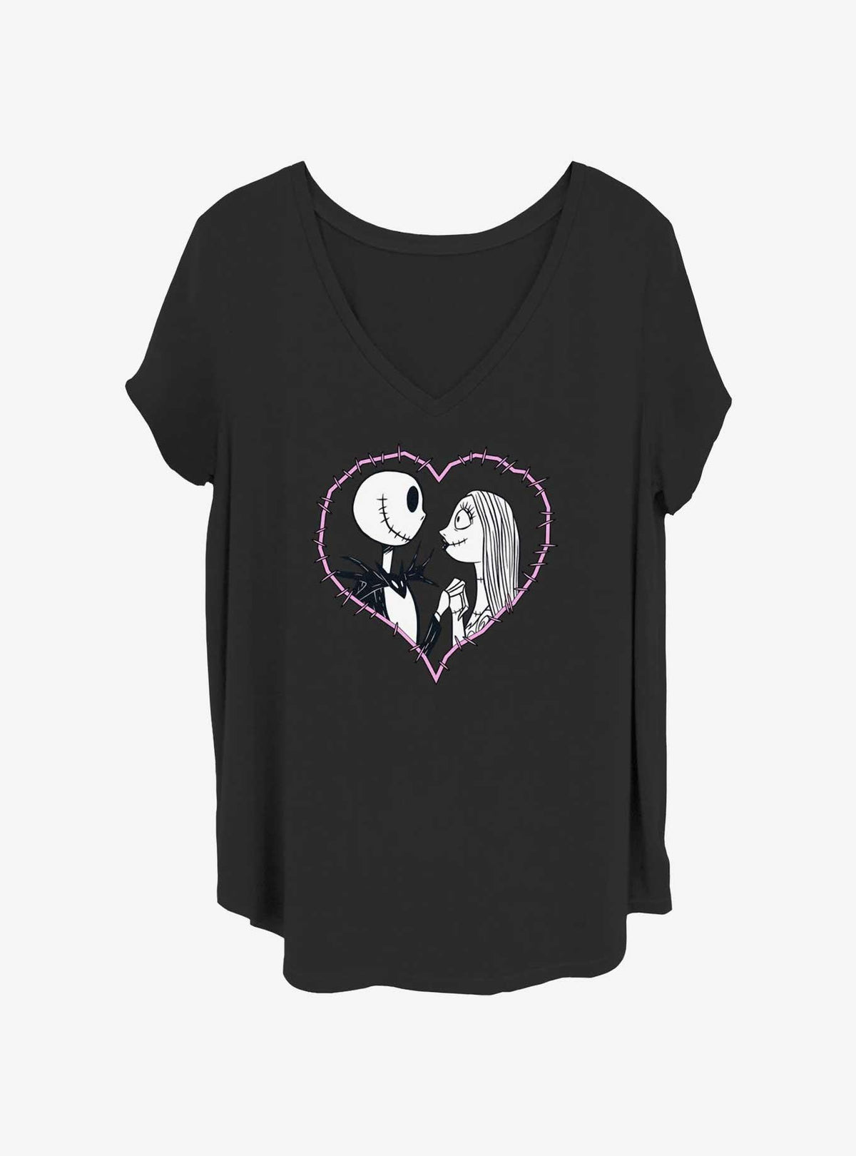 spooky holiday Jack Sally Heart cute blue alien Girls T-Shirt Plus Size