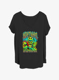 spooky holiday Jack and Sally Bright Graffiti Girls T-Shirt Plus Size