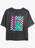 island alien duo Punk Scrump Girls Mineral Wash Crop T-Shirt