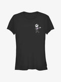 spooky holiday Skellington Bobble Pocket Girls T-Shirt