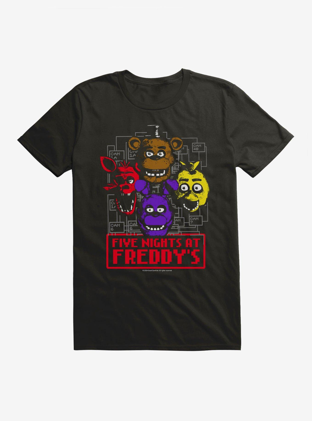 animatronic horror Camera Map Characters T-Shirt