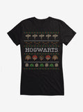 wizard school Hogwarts Ugly Christmas Pattern Girls T-Shirt