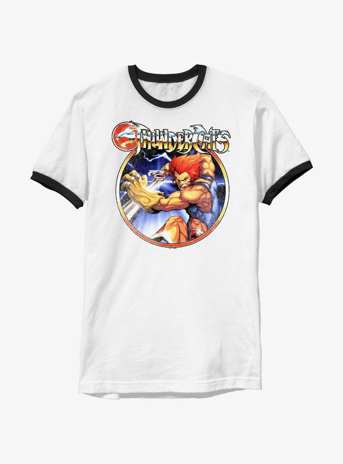 Thundercats Lion-O Vintage Lightning Circle Ringer T-Shirt 2