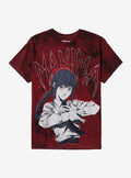 dark anime Makima Red Tie-Dye T-Shirt
