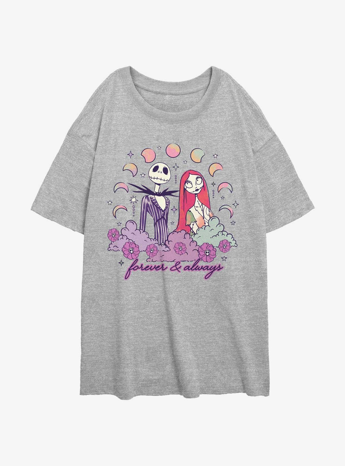 spooky holiday Jack Sally Forever And Always Girls Oversized T-Shirt