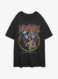 spooky holiday Jack Sally Nightmare Metal Girls Oversized T-Shirt