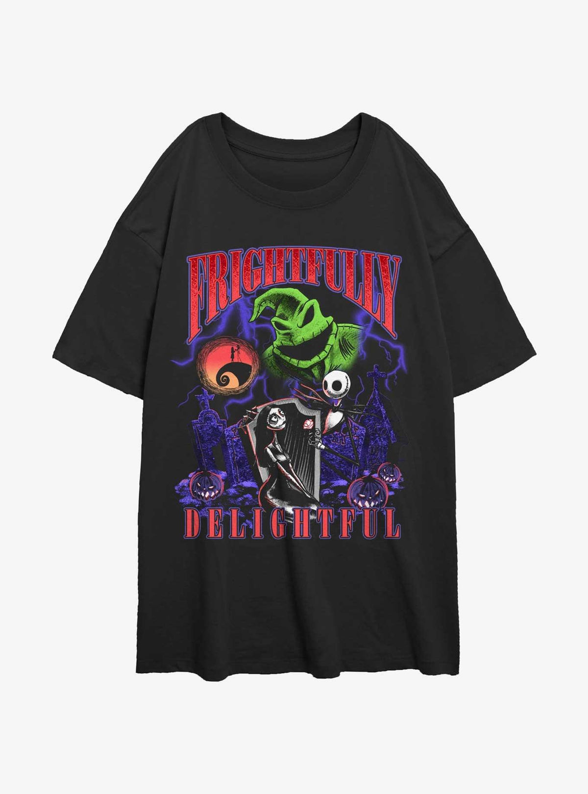 spooky holiday Frightfully Delightful Girls Oversized T-Shirt