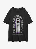 spooky holiday Jack Nightmare Coffin Girls Oversized T-Shirt