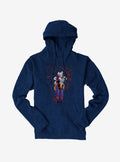 dark vigilante comic villain And Harley Quinn Blood Splatter Hoodie