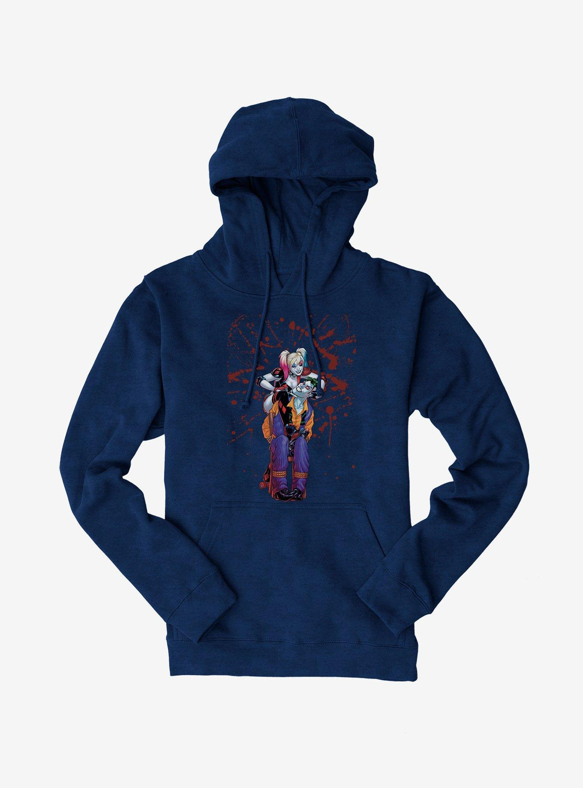 dark vigilante comic villain And Harley Quinn Blood Splatter Hoodie