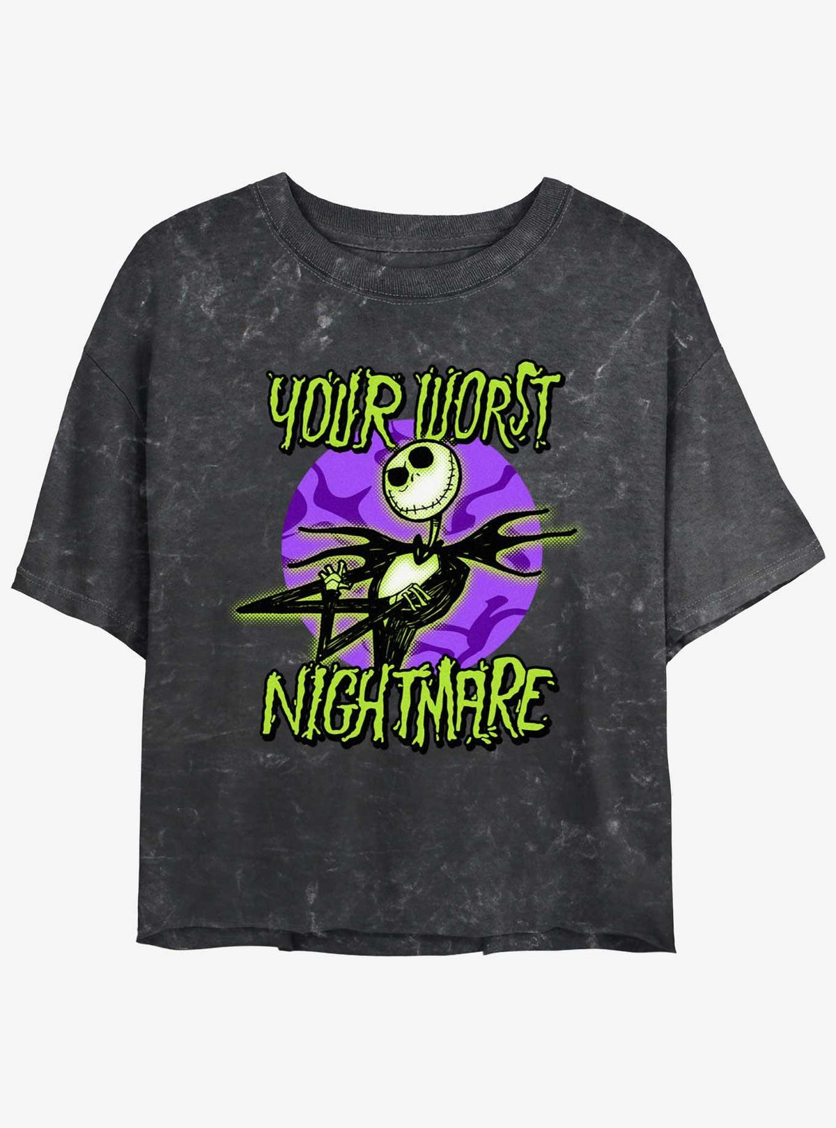 spooky holiday Your Worst Nightmare Girls Mineral Wash Crop T-Shirt