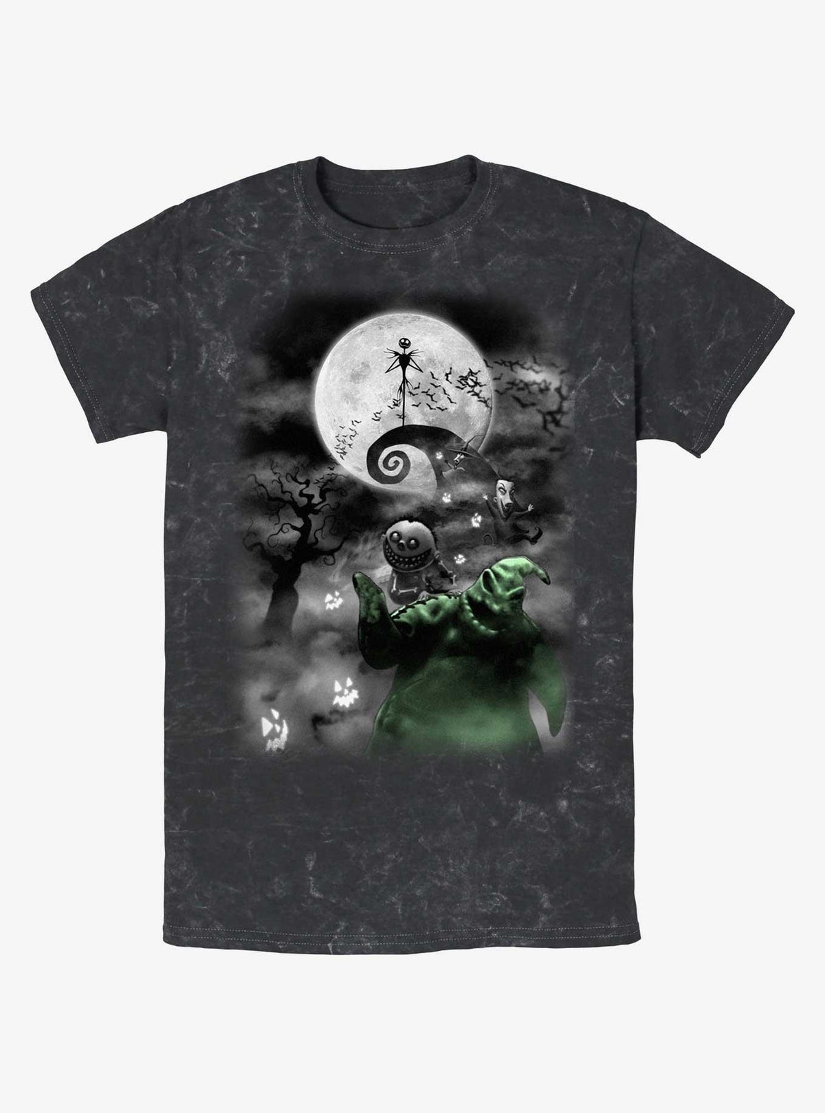 spooky holiday Jack Night Sky Moon Mineral Wash T-Shirt