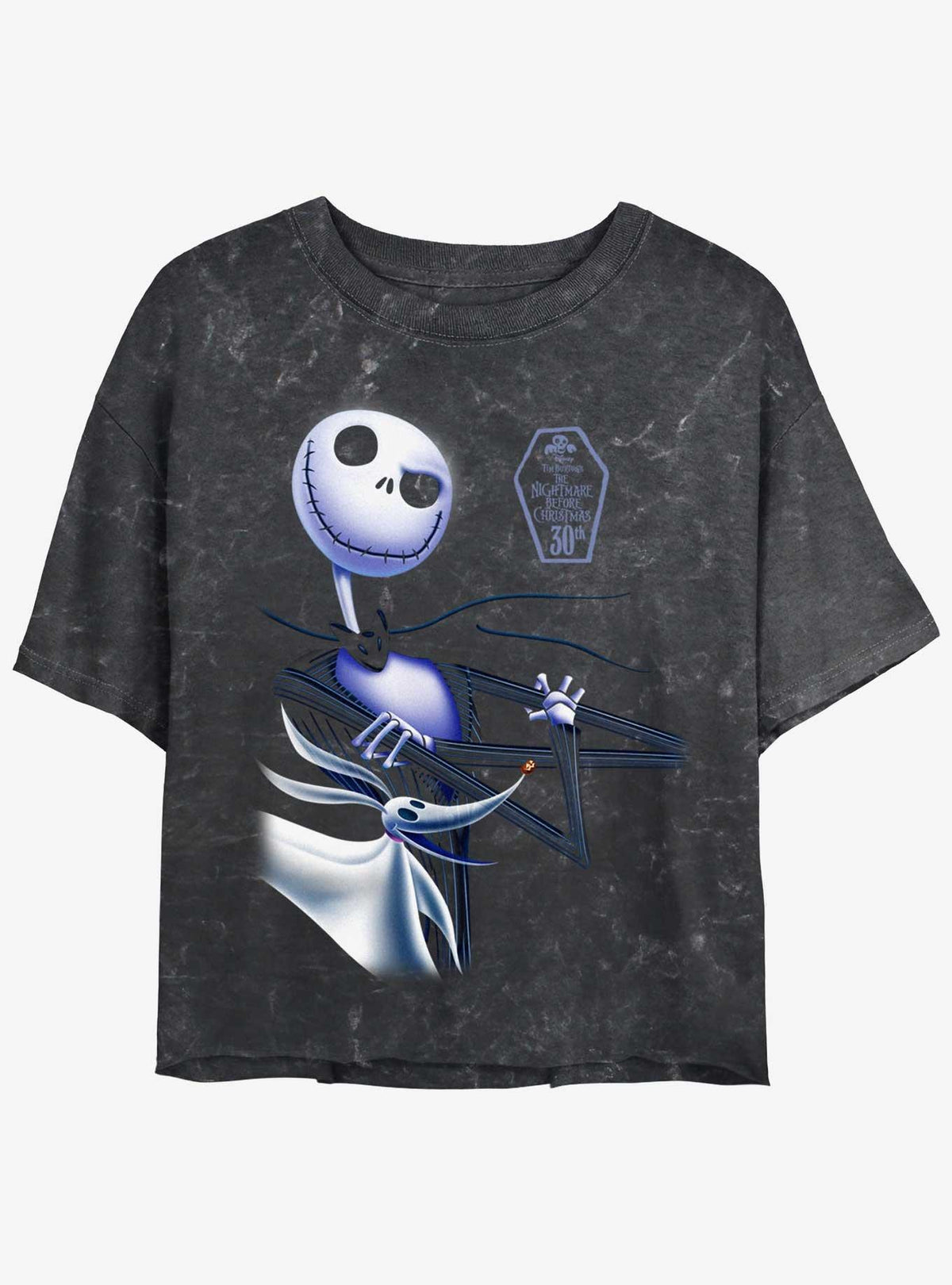 spooky holiday Jack Zero 30th Anniversary Girls Mineral Wash Crop T-Shirt