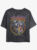 spooky holiday Nightmare Metal Girls Mineral Wash Crop T-Shirt