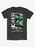 spooky holiday Group Grid Mineral Wash T-Shirt