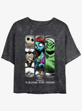 spooky holiday Group Grid Girls Mineral Wash Crop T-Shirt