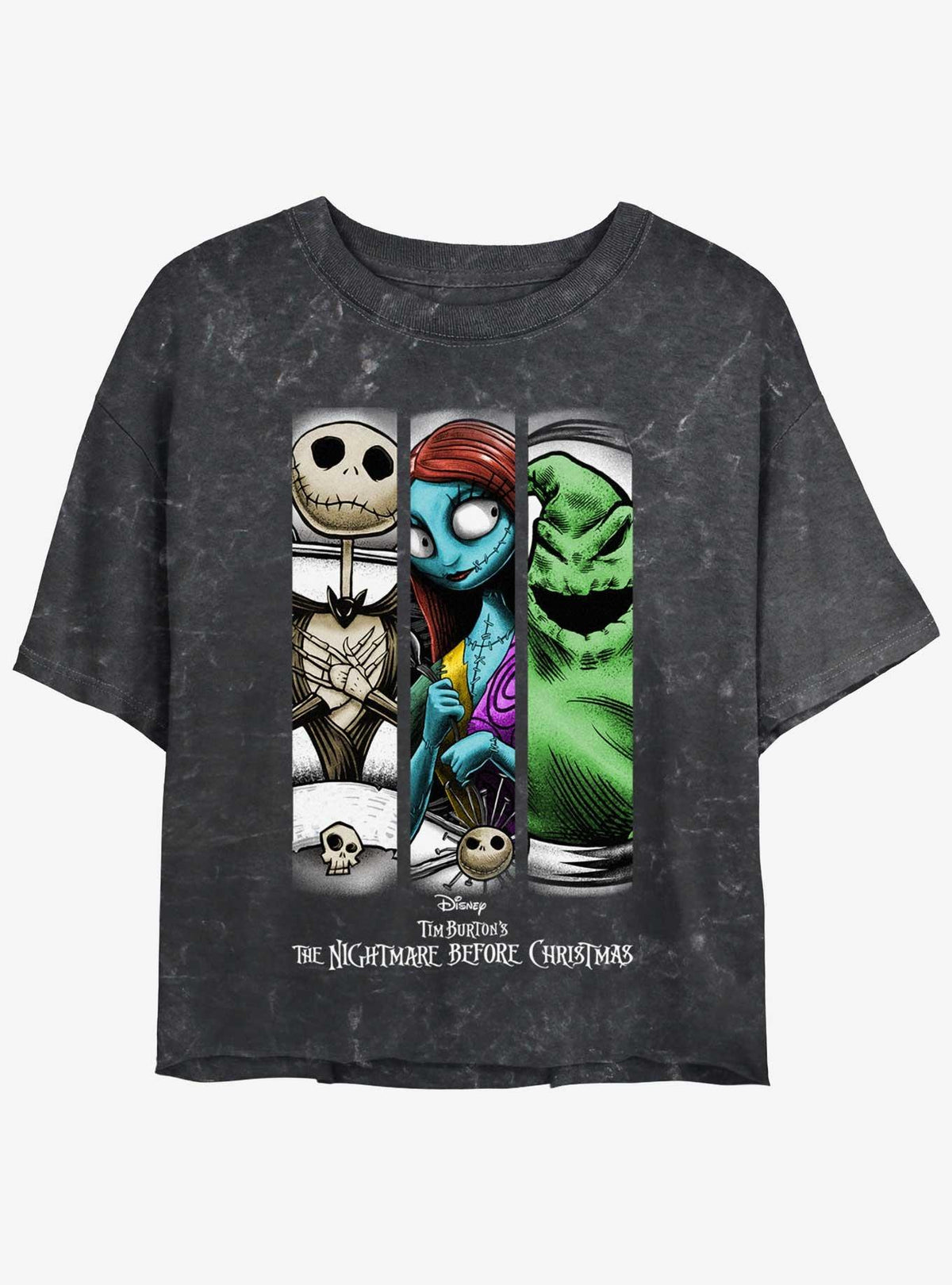 spooky holiday Group Grid Girls Mineral Wash Crop T-Shirt