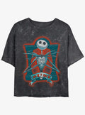 spooky holiday Jack Is Back Girls Mineral Wash Crop T-Shirt