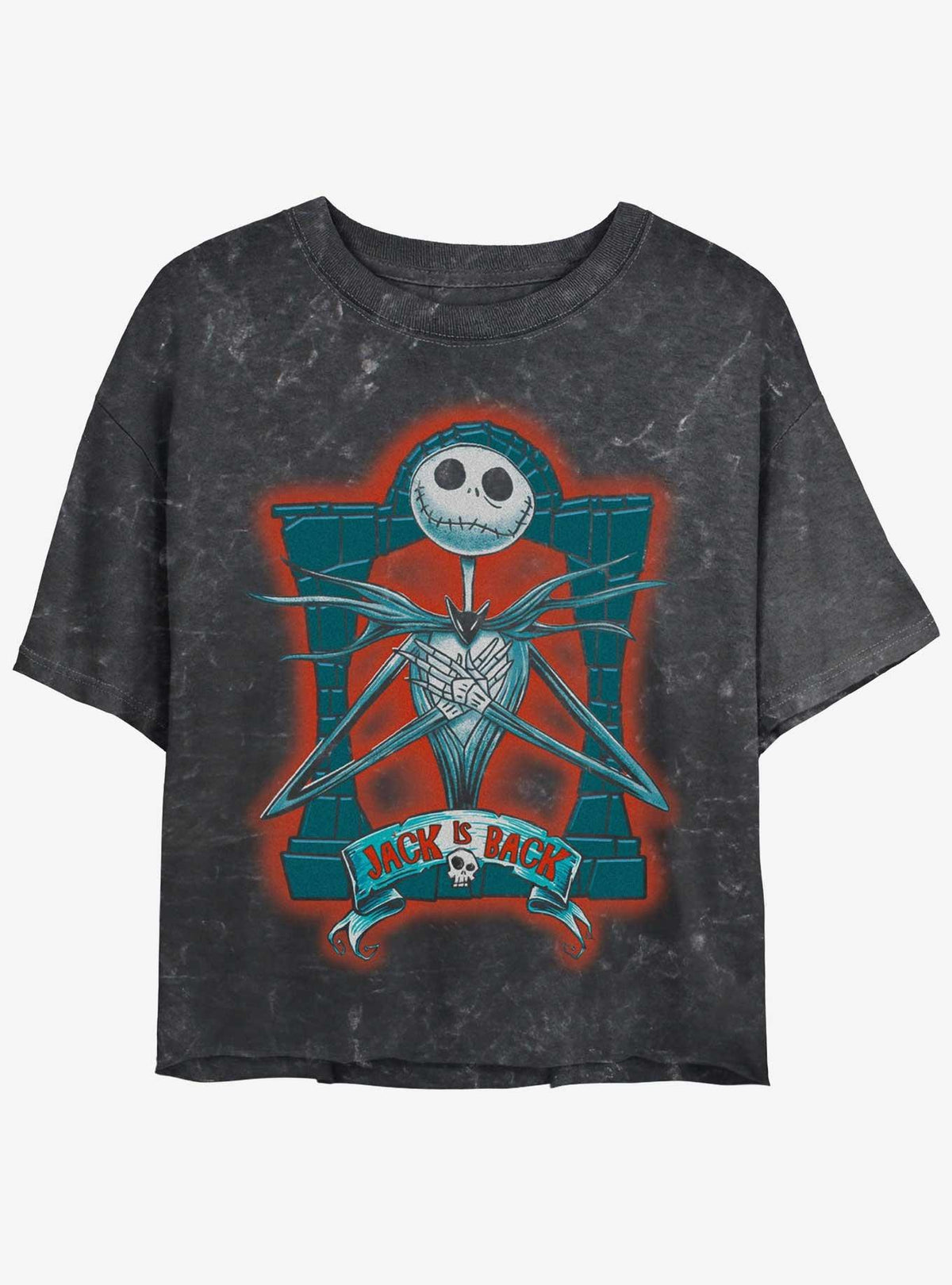 spooky holiday Jack Is Back Girls Mineral Wash Crop T-Shirt