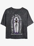 spooky holiday Nightmare Coffin Girls Mineral Wash Crop T-Shirt