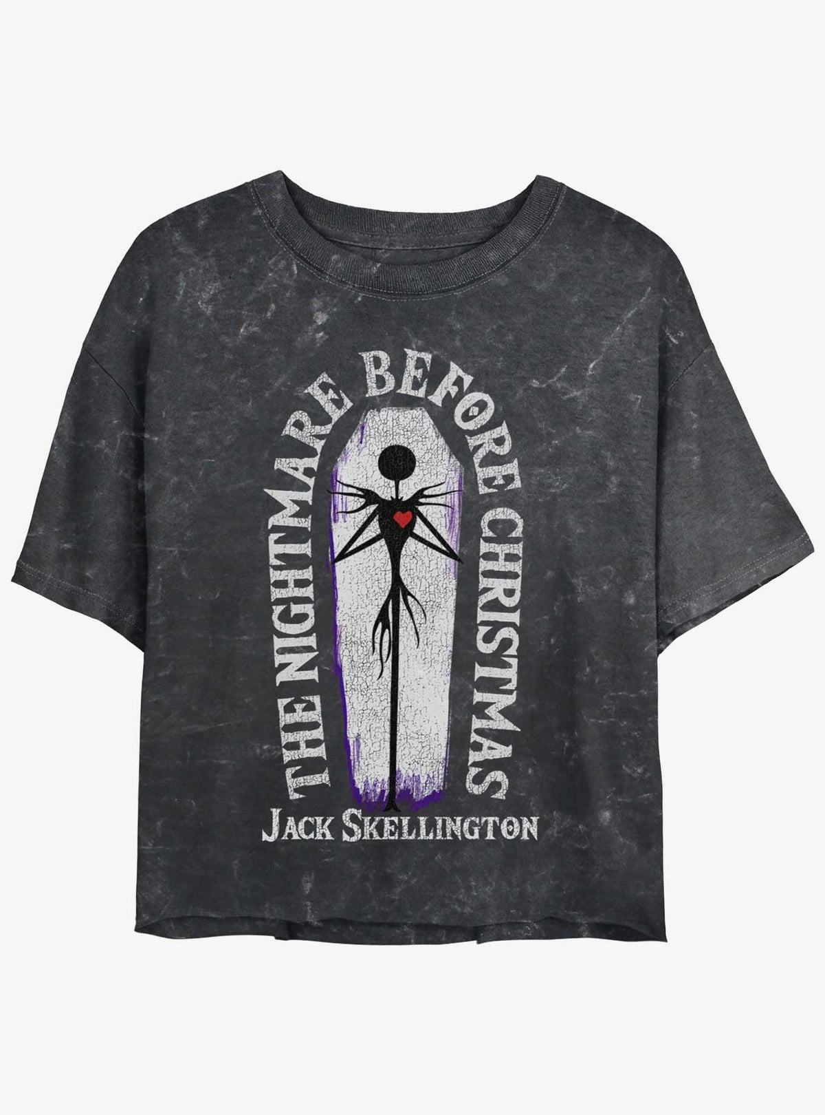 spooky holiday Nightmare Coffin Girls Mineral Wash Crop T-Shirt