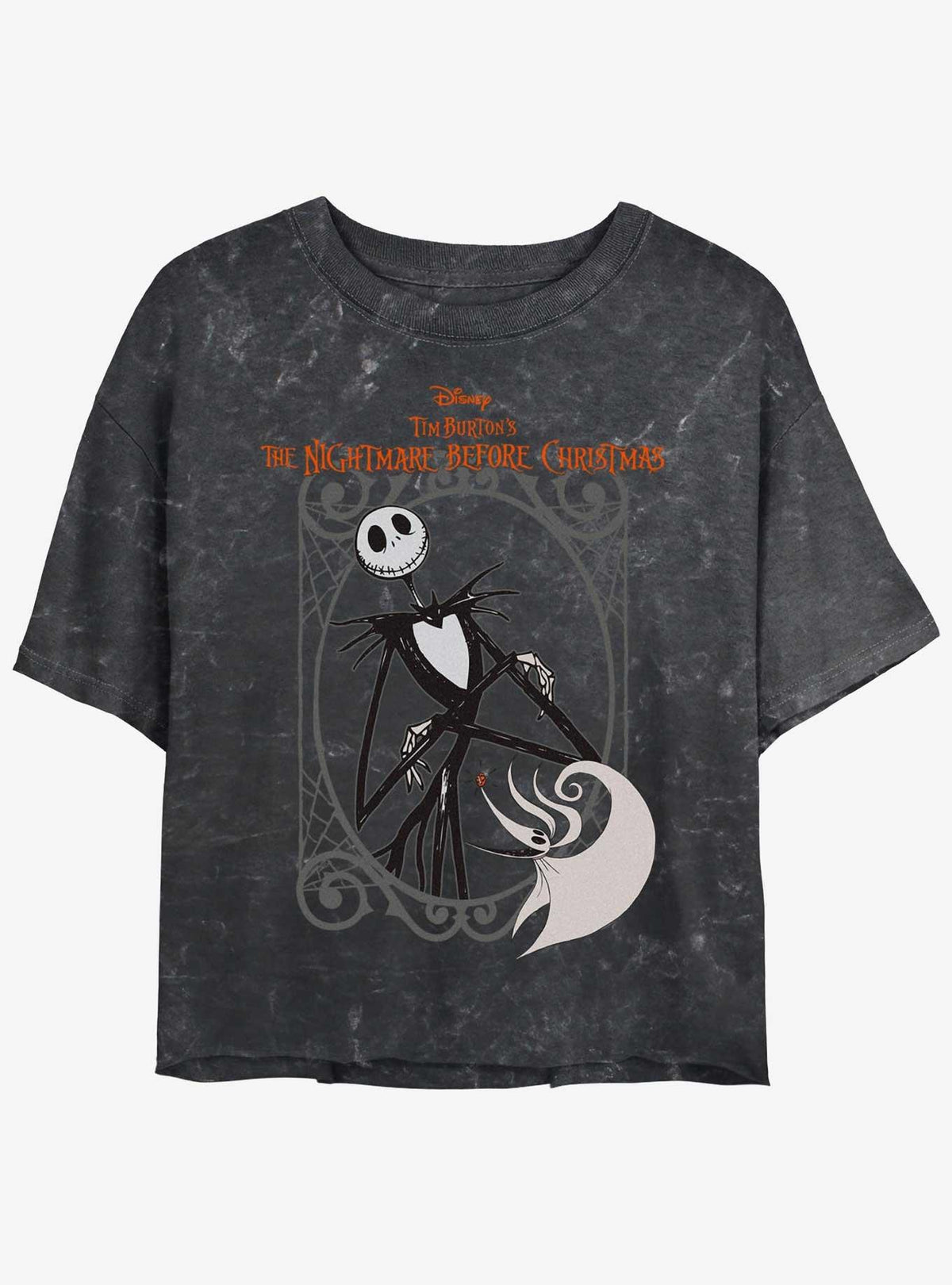 spooky holiday Jack Zero Frame Girls Mineral Wash Crop T-Shirt
