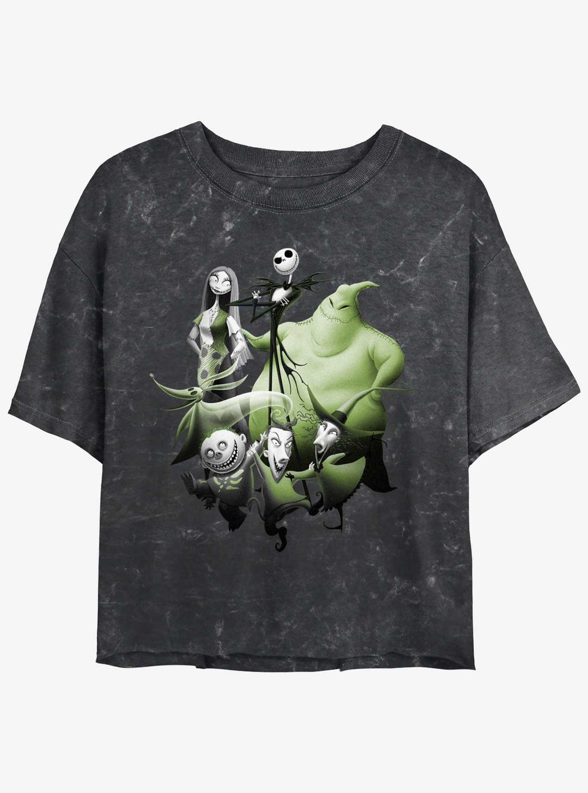 spooky holiday Character Group Shot Girls Mineral Wash Crop T-Shirt