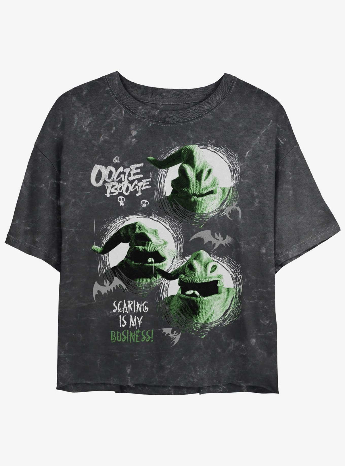 spooky holiday The Oogie Boogie Girls Mineral Wash Crop T-Shirt