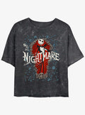 spooky holiday Jack Bone Coffin Girls Mineral Wash Crop T-Shirt