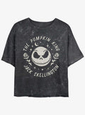 spooky holiday Jack Dandelion Floral Girls Mineral Wash Crop T-Shirt