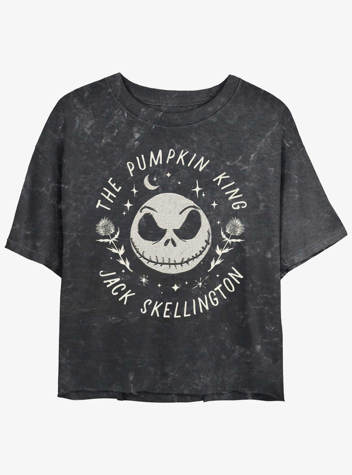 spooky holiday Jack Dandelion Floral Girls Mineral Wash Crop T-Shirt