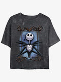 spooky holiday Framed Jack Girls Mineral Wash Crop T-Shirt