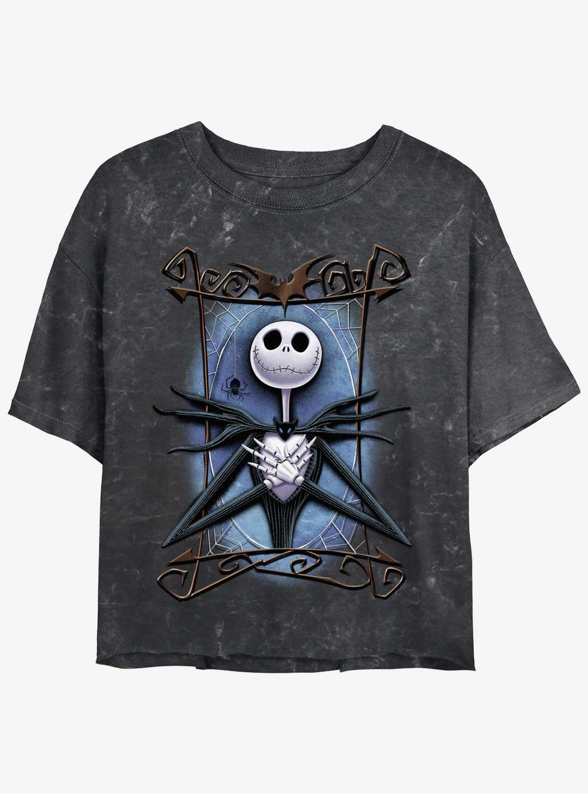 spooky holiday Framed Jack Girls Mineral Wash Crop T-Shirt